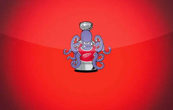 Игра, Спорт, Фон, Осьминог, Лёд, Detroit, NHL, НХЛ
