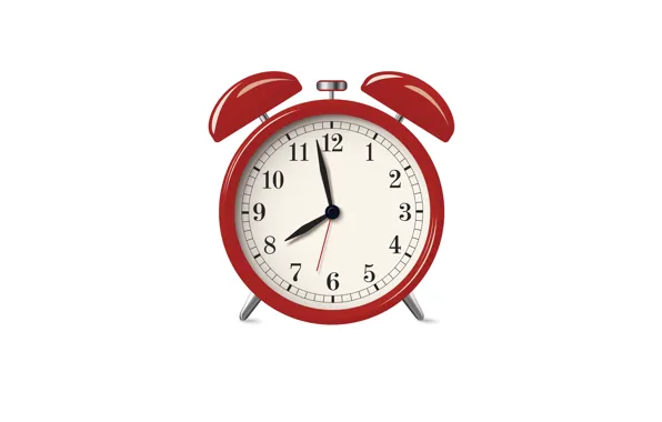 Morning, white background, table clock