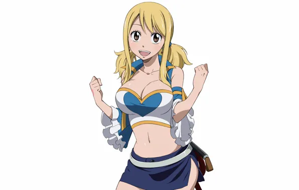 Girl, sexy, cleavage, blouse, long hair, brown eyes, boobs, anime