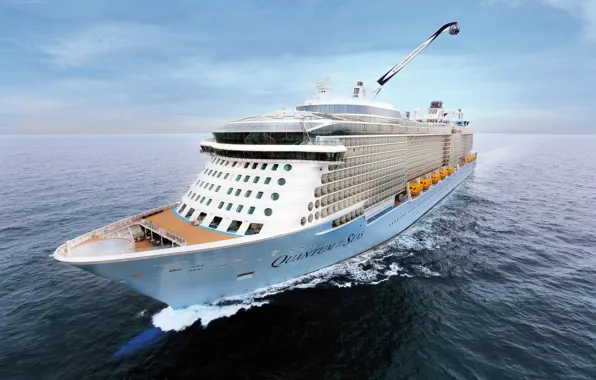 Море, Белый, Лайнер, Судно, Пассажирский, Бак, Пассажирский лайнер, Quantum of the Seas