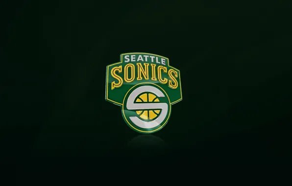 Картинка Зеленый, Баскетбол, Фон, Сиэтл, Логотип, NBA, Сверхзвуковые, Seattle Supersonic