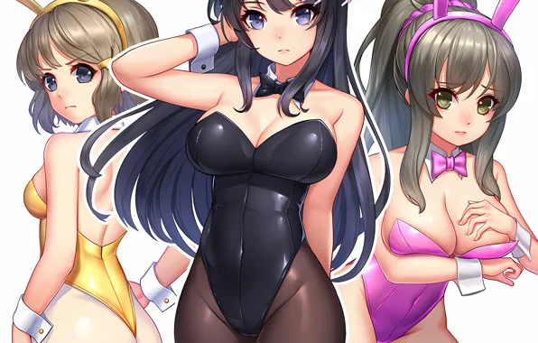 Sexy, ass, cleavage, thighhighs, long hair, girls, boobs, anime