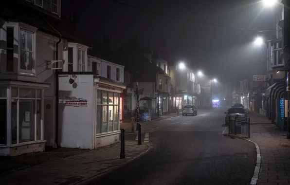 Night, street, Hasselblad, Harbour Street, Whitstable