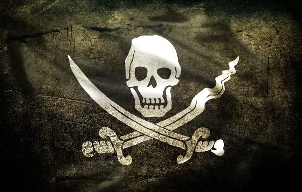Картинка череп, флаг, Пираты
