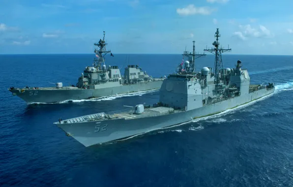 Крейсер, эсминец, USS Bunker Hill, USS Barry