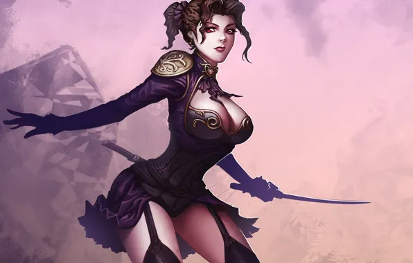 Dress, assassin, knife, elegante