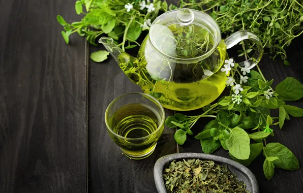 Green, напиток, cup, заварник, мелисса, tea, зеленый чай