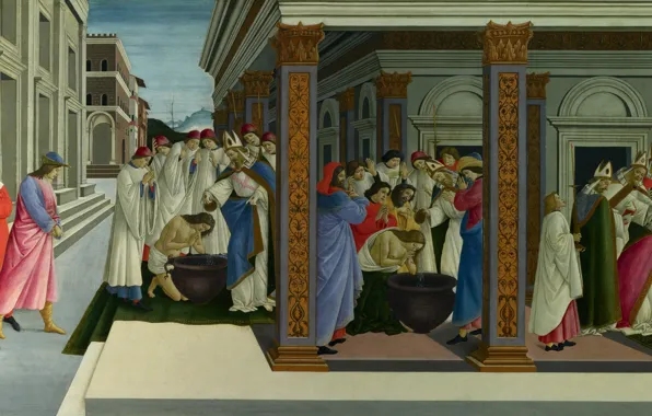 Картина, мифология, Сандро Боттичелли, Четыре Сцены из Ранней Жизни Святого Зиновия