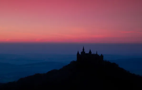 Пейзаж, ночь, Germany, Burg Hohenzollern