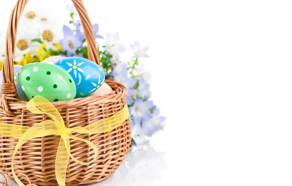 Цветы, яйца, весна, пасха, Easter