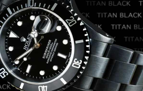 Black, time, watch, rolex, black titan