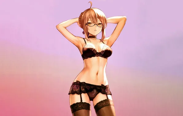 Girl, sexy, lingerie, bra, cleavage, panties, thighhighs, boobs