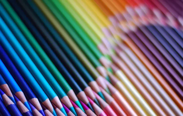 Картинка фон, радуга, карандаши, rainbow, background, Pencils