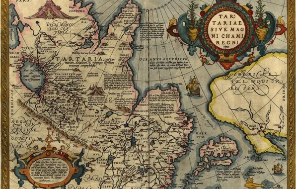 Море, океан, азия, карта, америка, материк, Tartaria