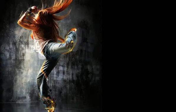 Картинка волосы, танец, рыжая, dance, redhead