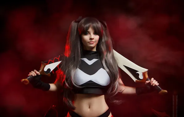 Картинка girl, style, cosplay, breasts, ponytails