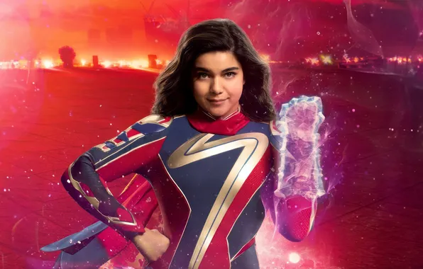 Фантастика, костюм, постер, комикс, MARVEL, Ms. Marvel, Kamala Khan, Iman Vellani