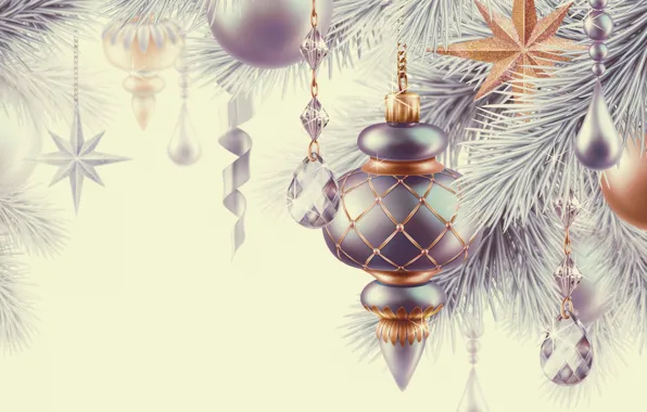 Картинка украшения, праздник, шары, звезда, рождество, star, Happy New Year, Christmas