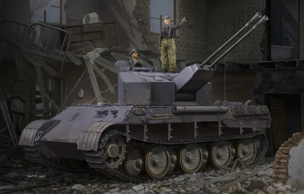 Германия, Прототип, ЗСУ, Бронетехника, Flakpanzer V