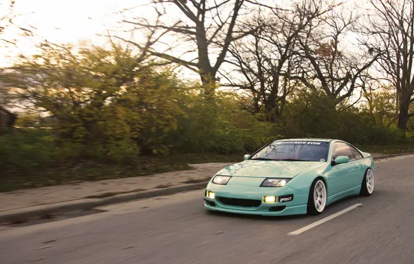 Green, Nissan, ниссан, front, 300zx, fairlady