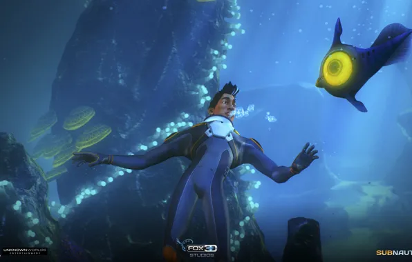 Человек, рыба, Subnautica, реакция
