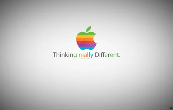 Картинка apple, greener apple, thinking really different