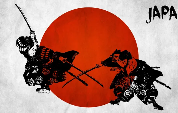 Red, samurai, japanese wall decals