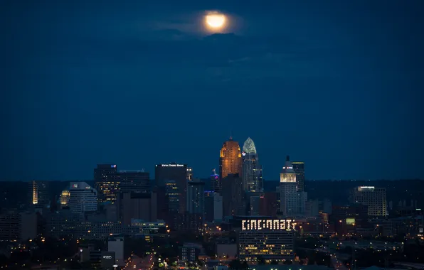 Картинка Луна, Moon, Огайо, Цинциннати, Cincinnati, Ohio