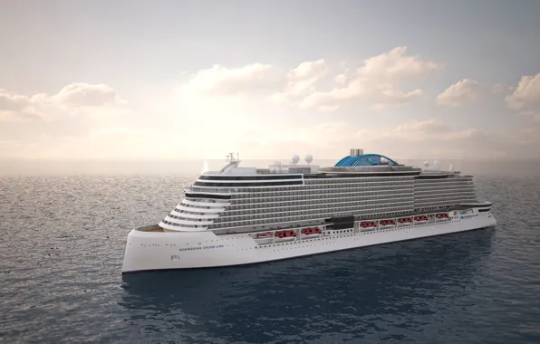 Океан, Судно, Рендеринг, Norwegian, Пассажирское судно, Пассажирский лайнер, Vessel, Passenger Ship