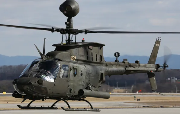 Картинка вертолёт, американский, многоцелевой, Bell, лёгкий, OH-58, Kiowa