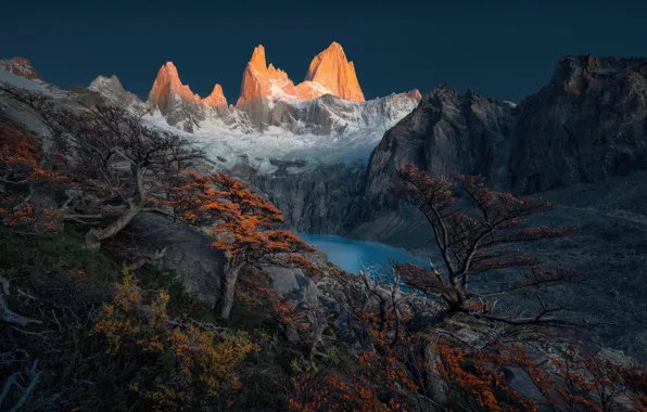 Картинка деревья, горы, озеро, trees, Argentina, mountains, lake, Аргентина