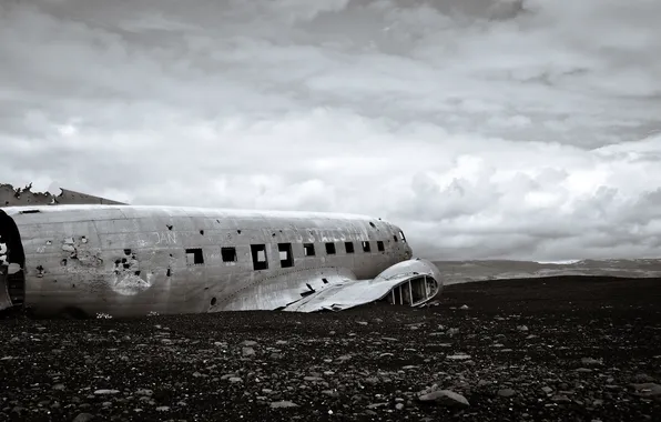 Картинка самолет, фото, крушение, черно-белое, navy, развалина