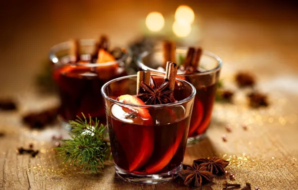 Glass, drinks, alcohol, mulled wine