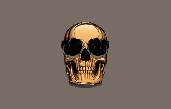 Картинка цвет, череп, skull, золотой
