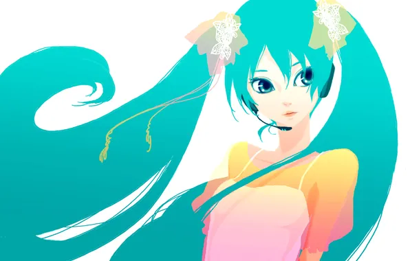 Минимализм, аниме, Hatsune Miku, Vocaloid, art