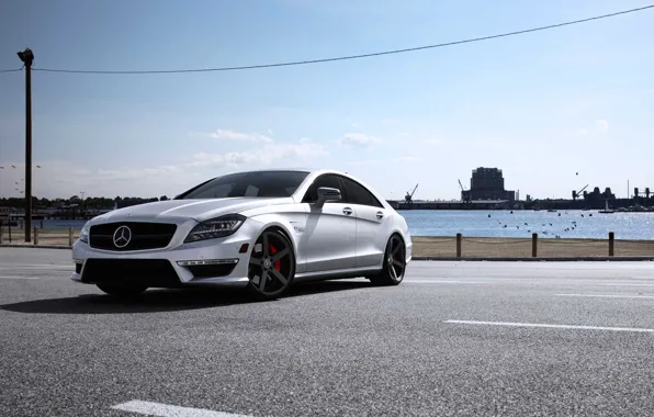 Серый, металлик, mercedes benz, cls