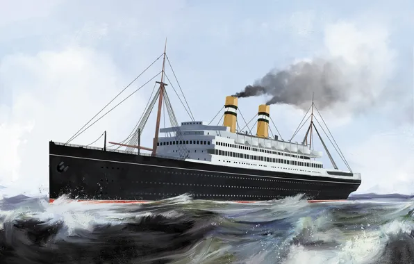 Волны, корабль, rotterdam, Transatlantic Ships
