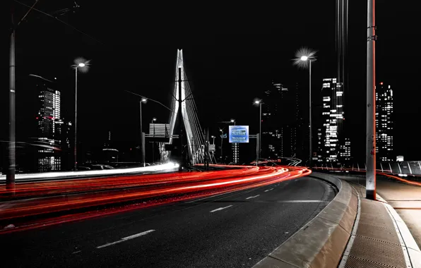 Ночь, огни, Rotterdam, Speedlanes