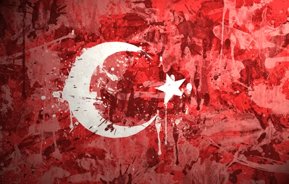 Картинка краски, флаг, Турция, Türkiye Cumhuriyeti, Турецкая Республика