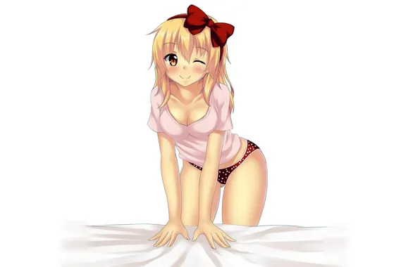 Girl, sexy, lingerie, pantsu, cleavage, panties, long hair, boobs