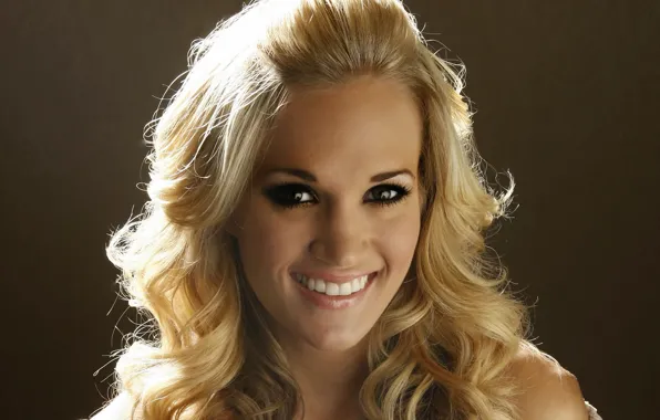 Взгляд, улыбка, зубы, блондинка, певица, Carrie Underwood, карие, country