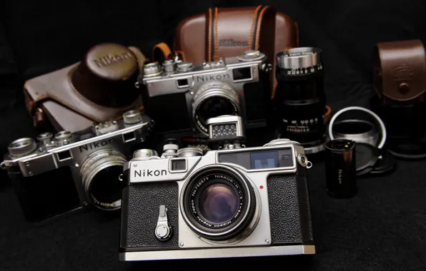 Картинка фон, widescreen, обои, камера, фотоаппарат, пленка, Nikon, объектив