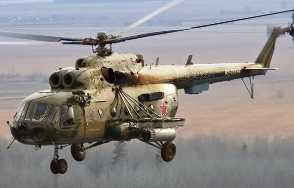 Картинка ВКС России, ОКБ имени М. Л. Миля, российский многоцелевой вертолёт, Ми-8МТВ-2, модернизированный Ми-8МТВ, Имеет военное …