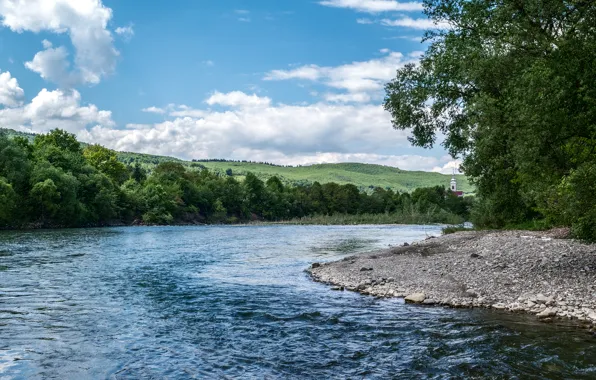 Картинка лето, река, Румыния