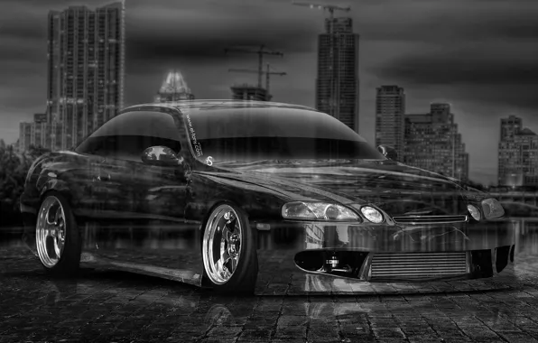 Дизайн, Ночь, Город, Стиль, Обои, City, Toyota, Photoshop