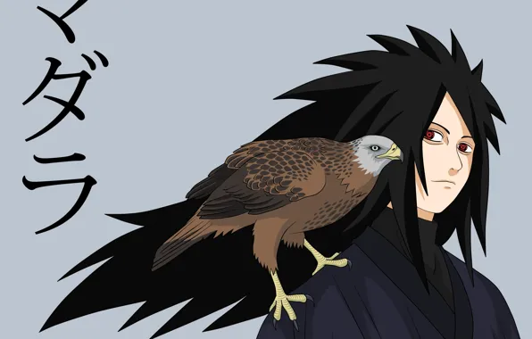 Иероглифы, naruto, art, ястреб, madara, мangekyou sharingan