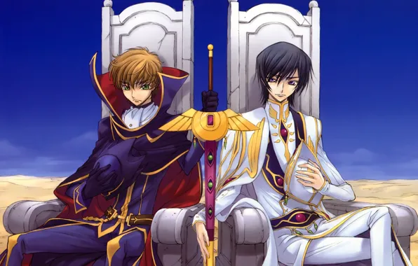 Code Geass, anime, Судзаку, Лелуш