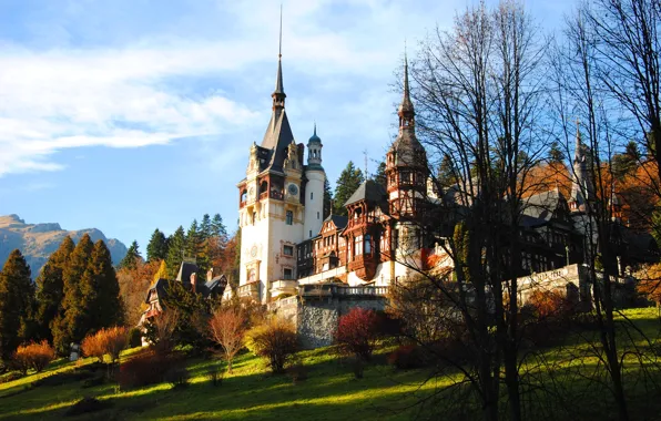 Осень, замок, румыния
