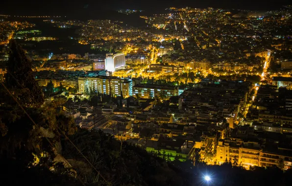 Картинка ночь, Греция, night, Greece, Афины, Athens