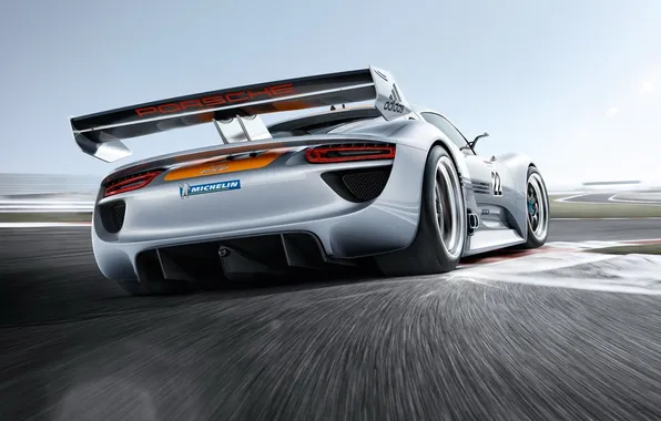 Картинка Concept, небо, Porsche, 918, гоночный трек, RSR